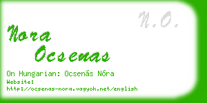 nora ocsenas business card
