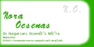 nora ocsenas business card